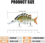 TRUSCEND Swimmax for Freshwater and Saltwater, Lifelike Fishing Lures for Bass Trout Crappie Walleye Pike Bluegill Salmon, Swimbait for Bass Fishing, Amazing Fishing Gear Gifts for Family Fishing