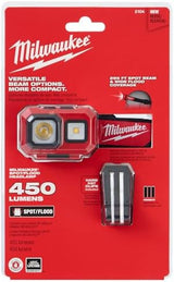 Milwaukee 2104 Spot Flood 450 Lumens Adjustable Hard Hat Headlamp Light