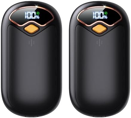 Hand Warmers Rechargeable - 7000mAh Magnetic Electric Hand Warmer 2 Pack, 20Hrs Warmth, LED Digital Display, 4 Heating Levels Reusable Portable Pocket Heater for Raynauds Golf Hunting Camping