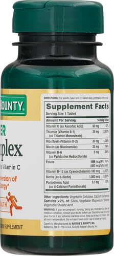 Nature's Bounty Super B Complex Vitamins with Vitamin C & Folic Acid,Vitamins for Immune & Cellular Energy Support,150 Tablets,(Pack of 3)