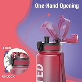 Sahara Sailor Water Bottle 32oz, Durable and Leakproof Water Bottles Motivational with Time Marker, Tritan, BPA Free, Wide Mouth with Easy Clean Brush for Gym, Travel, Home, School, Office (1 Bottle)