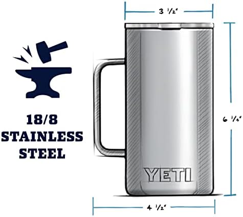YETI Rambler 24 oz Mug, Vacuum Insulated, Stainless Steel with MagSlider Lid