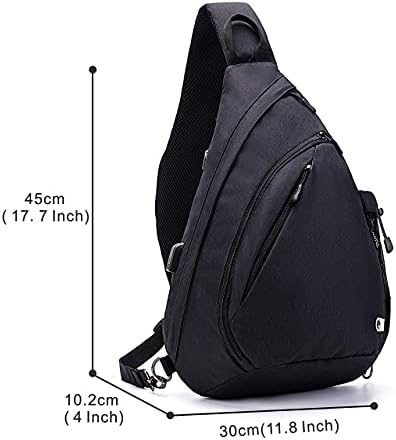 Water-Proof Sling bag/Crossbody Backpack/Shoulder Bag with USB Charging Port for Travel, Hiking, Cycling, Camping