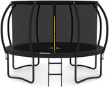 JUMPZYLLA Trampoline Outdoor 8FT 10FT 12FT 14FT 15FT 16FT with Enclosure and Ladder, ASTM Approved Recreational Trampoline for Kids and Adults, Anti-Rust Coated Frame