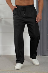 Mens Casual Jogger Pants Relaxed Fit Cargo Pants Drawstring Sweatpants Hiking Outdoor Twill Sport Pants