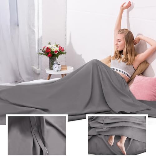 Sleeping Bag Liner,Travel Sheet & Adult Sleep Sack, Camping Sheets Travel Sleep Sack for Backpacking,Hotels & Hostels -Lightweight Single &Double Travel Sheet Camping Sheets