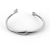 Swarovski Mesmera Bangle Bracelet, Heart-Shaped Clear Crystals on a Rhodium Finish Cuff, Size M, from the Attract Soul Collection