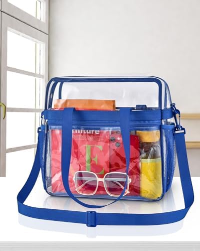 Paxiland Clear Bag for Stadium Events 12x6x12, Clear Tote Bag with Reinforced Strap, Transparent Bag for Sports Concert
