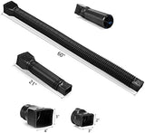 Black 1-Pack Rain Gutter Downspout Extensions Flexible, Drain Downspout Extender,Down Spout Drain Extender, Gutter Connector Rainwater Drainage,Extendable from 21 to 68 Inches