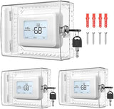 3 PCS Large Thermostat Lock Box Cover with Key, Clear Thermostat Cover with Lock Compatible With Honeywell Thermostat On Wall, AC Lock Box Cover with Key Fits Thermostats 5"H x 6" W or Smaller