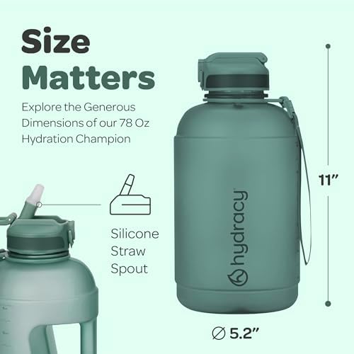 Hydracy Water Bottle with Time Marker -Large BPA Free Water Bottle & No Sweat Sleeve -Leak Proof Gym Bottle with Fruit Infuser Strainer & Times to Drink -Ideal for Fitness Sports & Outdoors