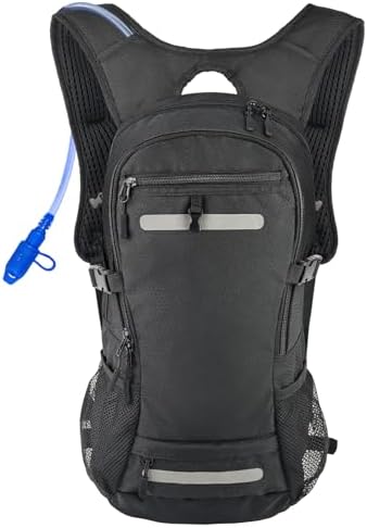 Zavothy 18L Water-Resistant Hydration Backpack Suit for 2L/3L Water Bladder – Hidden Helmet Compartment & Detachable Rain Cover – Lightweight Insulated Daypack for Cycling, Camping, Hiking (Men/Women)
