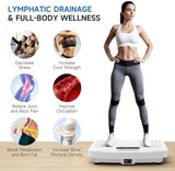Vibration Plate Exercise Machine Lymphatic Drainage, Full Body Shaking Workout Vibrating Plate Weight Loss, 199 Adjustable Speeds 450 Lbs Capacity Fitness Platform for Women Men