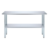 AmGood 14 in. x 72 in. Stainless Steel Work Table | Metal Kitchen Food Prep Table | NSF