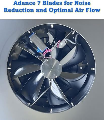 iLIVING HYBRID Ready Smart Thermostat Solar Roof Attic Exhaust Fan, 14", 40-Watt, 1150 CFM, Cools up to 2900 Sq.Ft. Coverage Area, Black