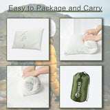 Camping Pillow for Sleeping 2 Pack,Small Travel Pillow,Shredded Memory Foam Pillow Packable with Storage Bag,Soft Cover,Portable Small Pillow for Camp Backpacking Hiking Gear&Accessories