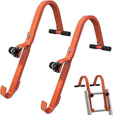 Roof Ladder Hook, 2 Pack Ladder Stabilizer, Heavy Duty Steel 500 Lbs Weight Ratin, Roof Ridge Extension with Wheel for Safe and Easy Access