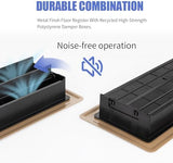 Floor Register 4x10, Brown Floor Vent Covers for Home Floor, Sidewall, Heavy Duty Steel Walkable Floor Grates, Adjustable Air Vent Covers Rust Proof Finish, 4" x 10'' Floor Vent, 6 Pack