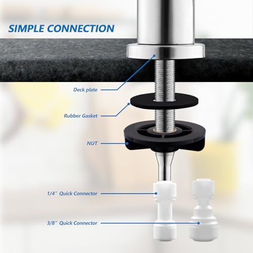 WEWE Drinking Water Faucet for Kitchen Sink, Kitchen Water Filter Faucet Stainless Steel for Reverse Osmosis or Water Filtration System Beverage Non-Air Gap RO Faucet Brushed Nickel Finish