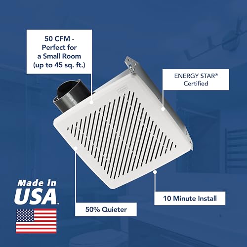 Broan-Nutone® Bathroom Exhaust Fan, 50 CFM Modern Grille, Energy Star Fan, 2.0 Sones