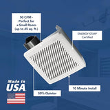 Broan-Nutone® Bathroom Exhaust Fan, 50 CFM Modern Grille, Energy Star Fan, 2.0 Sones