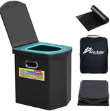 Upgrade XL Portable Toilet for Adults, Extra Large Portable Travel Floding Toilet, Camping Tall Toilets with Lid for Adults and Kids Compact Potty for Car,Hiking,Beach and Camping