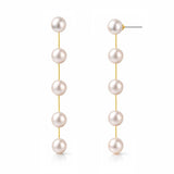 Freshwater Genuine Baroque White Pearl Dangle Earrings for Women