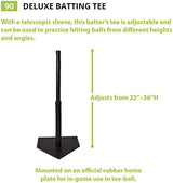 Champion Sports Deluxe Batting Tee – Mounted on Official Home Plate, Adjustable Telescopic Molded Rubber Tee, Multiple Style Options – Singles & Sets Available