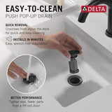 Delta 35849LF-BL Nicoli Bathroom Faucet, Lever Handle, Matte Black