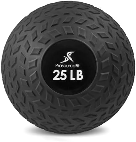ProsourceFit Slam Medicine Balls 5, 10, 15, 20, 25, 30, 50lbs Smooth and Tread Textured Grip Dead Weight Balls for Strength and Conditioning Exercises, Cardio and Core Workouts