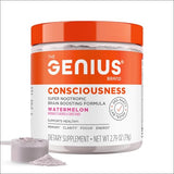 Genius Consciousness - Premium Nootropic Powder for Focus, Memory & Mental Clarity - AlphaSize, NeuroFactor, Lion’s Mane & Dynamine - Natural Brain Booster for Studying, Work & Creativity – Watermelon