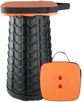 Boreeman Upgraded Collapsible Stool, Square Portable Stool, Lightweight Yet More Sturdy with Load Capacity 400lbs, Perfect for Camping Fishing Hiking BBQ (Square Orange)