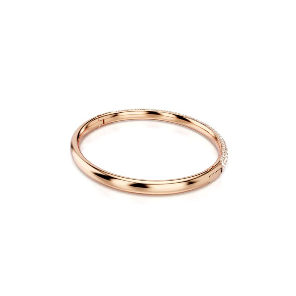 Swarovski Sublima Bangle Bracelet, Snow Pavé of Clear Round Crystals in a Rose Gold-Tone Finished Setting, Size M, Part of the Sublima Collection