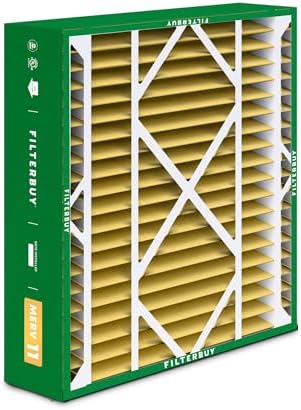 Filterbuy 24x25x5 Air Filter MERV 11 Allergen Defense (2-Pack), Pleated HVAC AC Furnace Air Filters Replacement for Carrier FILXXCAR0024, Maytag, and More (Actual Size: 23.63 x 24.69 x 4.25 Inches)
