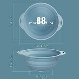 Collapsible Camping Bowl 88oz Collapsible Silicone Salad Bowl Large Silicone Bowl for Outdoor Hiking Travel Storage and Mixing(Light Blue)