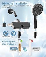Filtered Shower Head with Handheld Combo Matte Black - Dual 2-in-1 Spa System with Massage Shower Head and 10 Modes Hand Held Shower Head, High Pressure, Built in Power Wash Mode