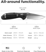 Benchmade - Mini Griptilian EDC Knife with CPM-S30V Steel, Drop-Point Blade, Made in the USA