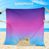 Beach Blanket Waterproof Sandproof Beach Mat 79" X 83" /10'x9'for 2-8 Adults Quick Drying Outdoor Picnic Mat Beach Accessories for Travel, Camping, Hiking