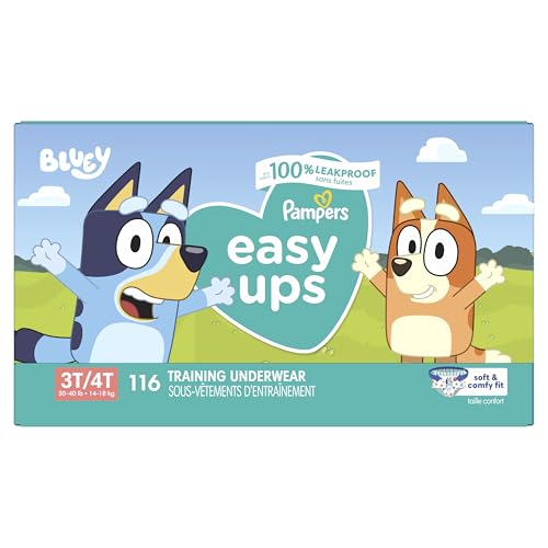 Pampers Training Pants - Easy Ups Boys & Girls Bluey - Size 2T-3T, 140 Count, Children's Potty Underwear (Packaging May Vary)