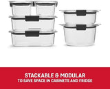 Rubbermaid Brilliance® Round and Rectangular Leak Proof Food Storage Containers, 12 Piece Set