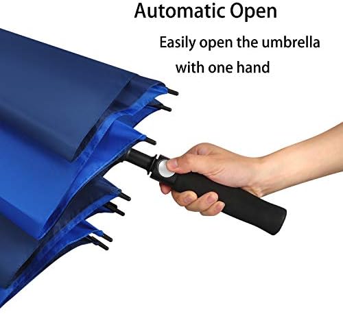Golf Umbrella Large 58/62/68 Inch Automatic Open Golf Umbrella Extra Large Oversize Double Canopy Vented Umbrella Windproof Waterproof for Men and Women