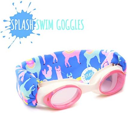 Splash Place SWIM GOGGLES with Fabric Strap - Adult & Kids Swim Goggles - PINKS & PURPLES