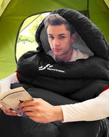 Sportneer Sleeping Bag - Wearable for Adults & Kids with Arm Zipper Holes in Cold & Warm Weather, Waterproof Portable Sleeping Bag for Camping, Hiking, Backpacking, Outdoor Travel