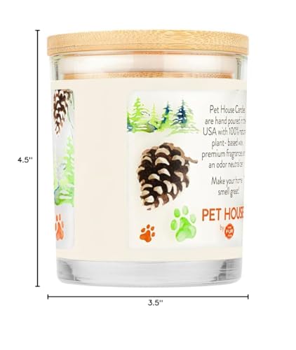 One Fur All Pet House Christmas Candles, Long Lasting, Clean Burning, Soy Wax Scented Candles for Pet Odor, Evergreen Forest