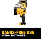 DEWALT 20V MAX LED Work Light, Handheld Spotlight with 508 Yard Distance, Pivoting Head, 1500 Lumens, Cordless, Battery Not Included (DCL043)