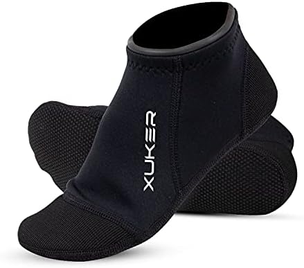 XUKER Neoprene Water Socks 3mm, Sand Proof Beach Volleyball Socks Water Shoes Diving Boots for Outdoor Water Sports