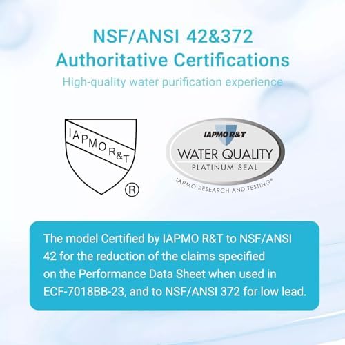 AQUA CREST NSF/ANSI 42&372 Certified Multiple-Stage Replacement Water Filters, Replacement for Pitcher Filters and Dispenser Filters, Reduce TDS, Chlorine, 2 Pack