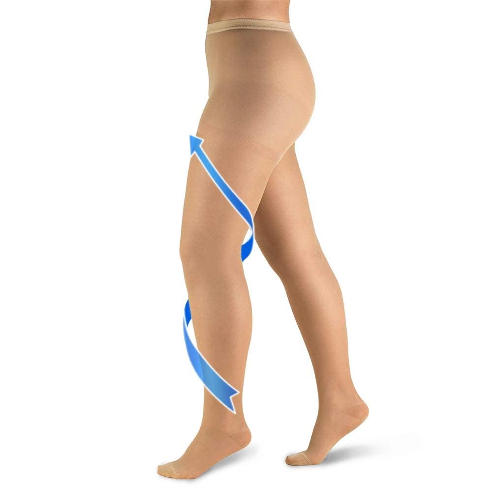 20-30mmHg Compression Pantyhose for Women, Medical Compression Stockings, High Waist Opaque Compression Tights for Lymphadema Edema, Swelling, Varicose Veins, Support Hose for Teacher Doctor (L,