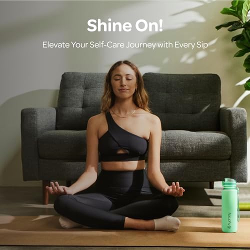 Hydracy Water Bottle with Time Marker -Large BPA Free Water Bottle & No Sweat Sleeve -Leak Proof Gym Bottle with Fruit Infuser Strainer & Times to Drink -Ideal for Fitness Sports & Outdoors