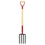 Dikuyeel Heavy Duty Garden Fork for Digging, 4 Tines Pitch Fork for Gardening Compost, Garden Pitch Fork with Wooden Handle, 45 Inches